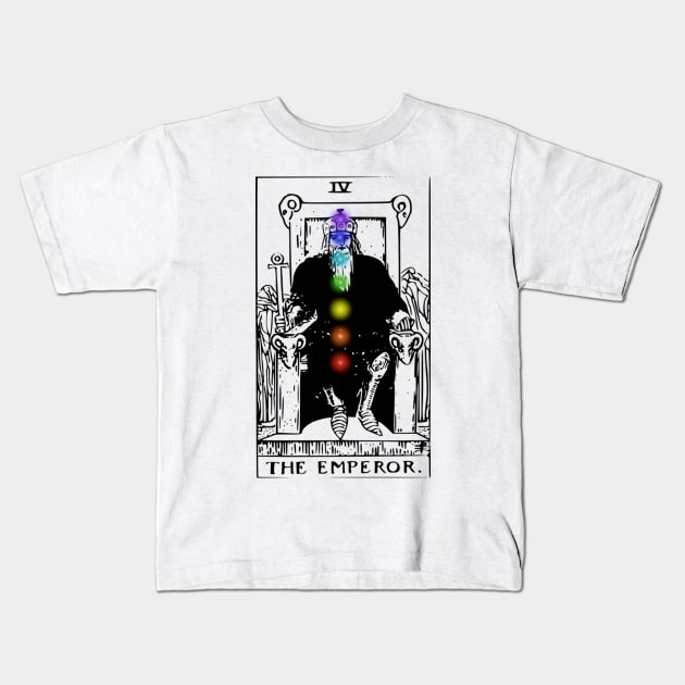 Tarot Card Shirt The Emperor Chakras Major Arcana Kids T-Shirt by Chakra Shine